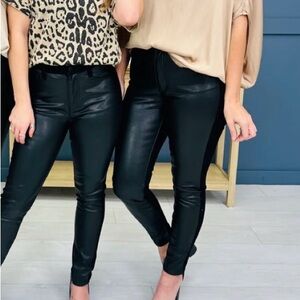 Judy Blue Black Faux Leather Skinny Jeans